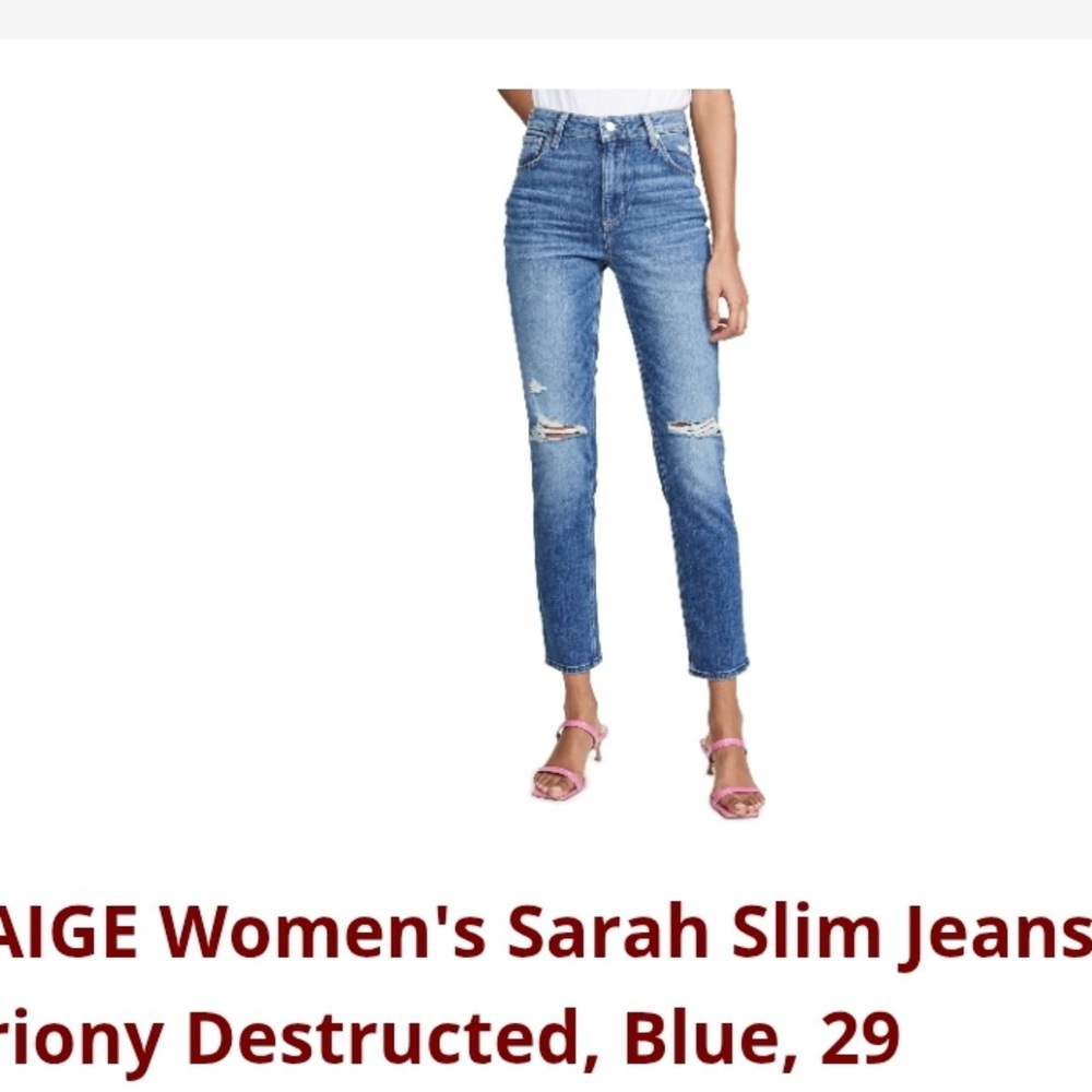 PAIGE Blue Straight Leg Jeans Classic Style